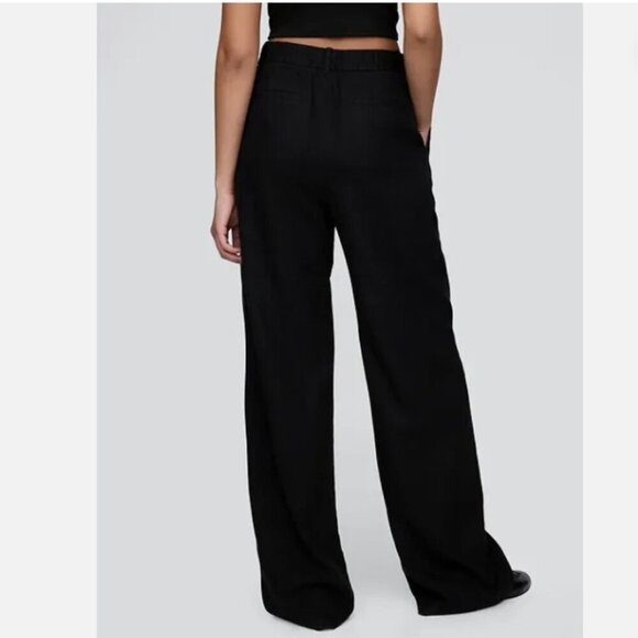 GAP 365 High-Rise Linen Rayon Trouser Pants 4P Black Size 4 PETITE #713998 RT$90 - Picture 4 of 8